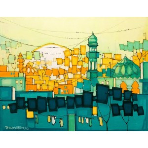 Salman Farooqi, 24 x 30 Inch, Acrylic on Canvas, Cityscape Painting, AC-SF-361